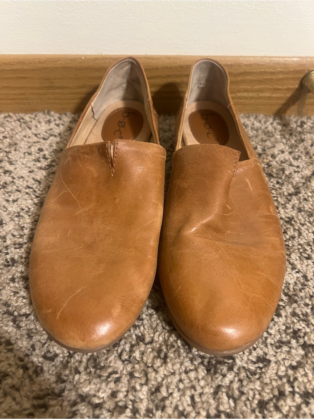 B.O.C. Suree Flats Loafers Women’s Size 8 Leather Tan Slip On
